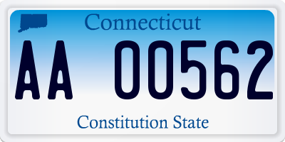 CT license plate AA00562