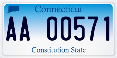 CT license plate AA00571