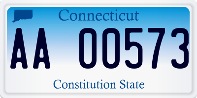 CT license plate AA00573