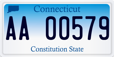 CT license plate AA00579