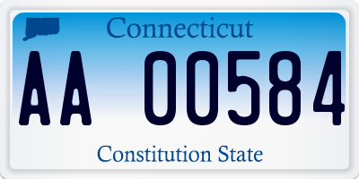 CT license plate AA00584
