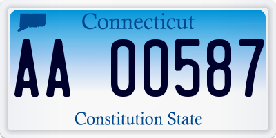 CT license plate AA00587
