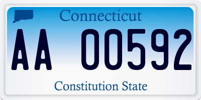 CT license plate AA00592