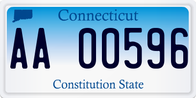 CT license plate AA00596