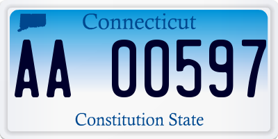 CT license plate AA00597