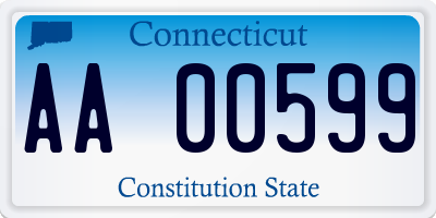 CT license plate AA00599