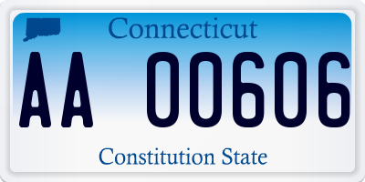 CT license plate AA00606