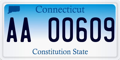 CT license plate AA00609