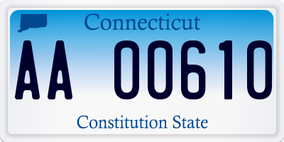 CT license plate AA00610