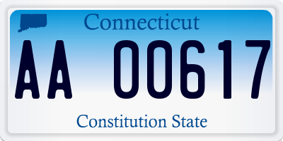 CT license plate AA00617