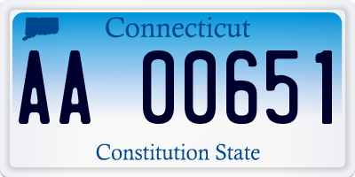CT license plate AA00651