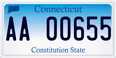 CT license plate AA00655