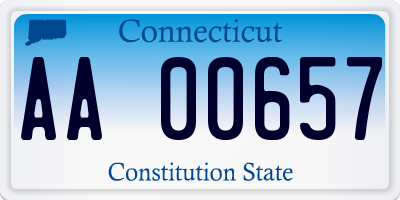 CT license plate AA00657