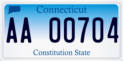 CT license plate AA00704