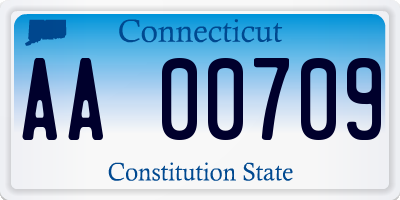 CT license plate AA00709