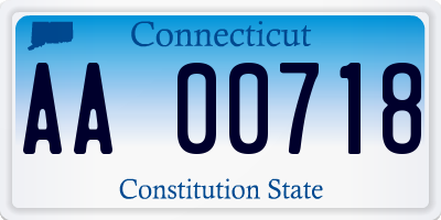 CT license plate AA00718