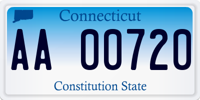CT license plate AA00720