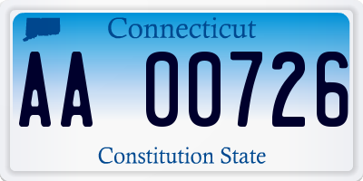 CT license plate AA00726