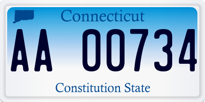 CT license plate AA00734