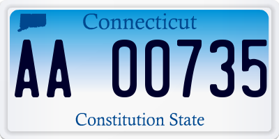CT license plate AA00735