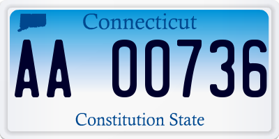 CT license plate AA00736