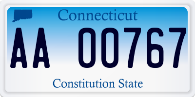 CT license plate AA00767