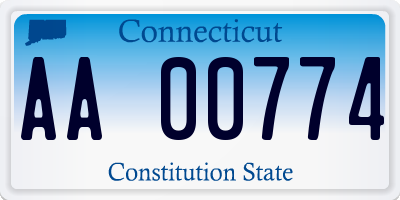CT license plate AA00774