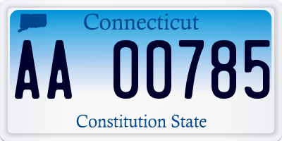 CT license plate AA00785