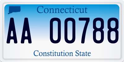 CT license plate AA00788