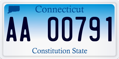 CT license plate AA00791