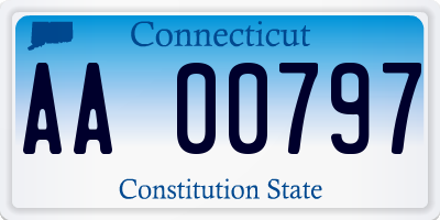 CT license plate AA00797