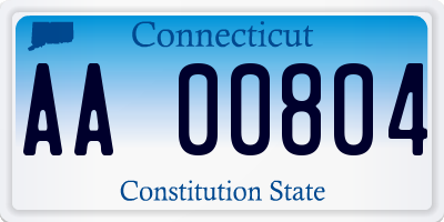 CT license plate AA00804