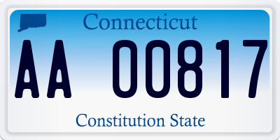 CT license plate AA00817