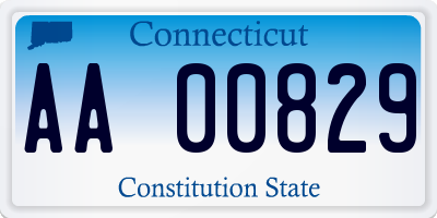 CT license plate AA00829