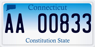 CT license plate AA00833