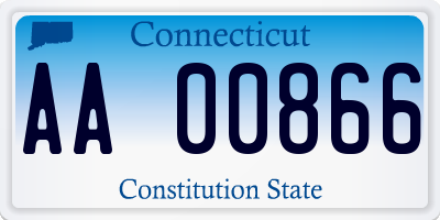 CT license plate AA00866