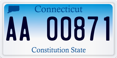 CT license plate AA00871