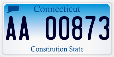 CT license plate AA00873