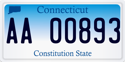 CT license plate AA00893