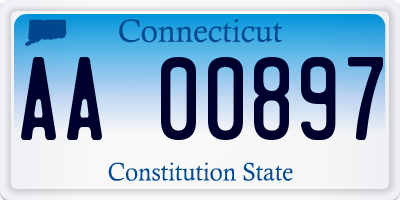 CT license plate AA00897