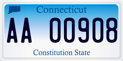 CT license plate AA00908