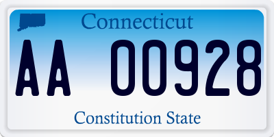 CT license plate AA00928