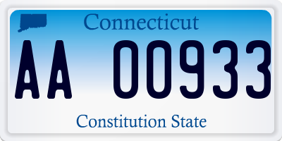 CT license plate AA00933