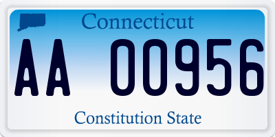 CT license plate AA00956