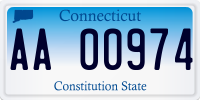 CT license plate AA00974