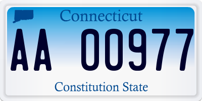 CT license plate AA00977