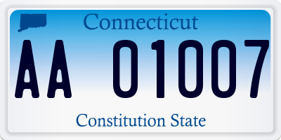 CT license plate AA01007