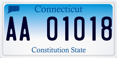 CT license plate AA01018