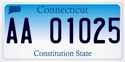 CT license plate AA01025