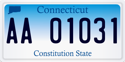 CT license plate AA01031